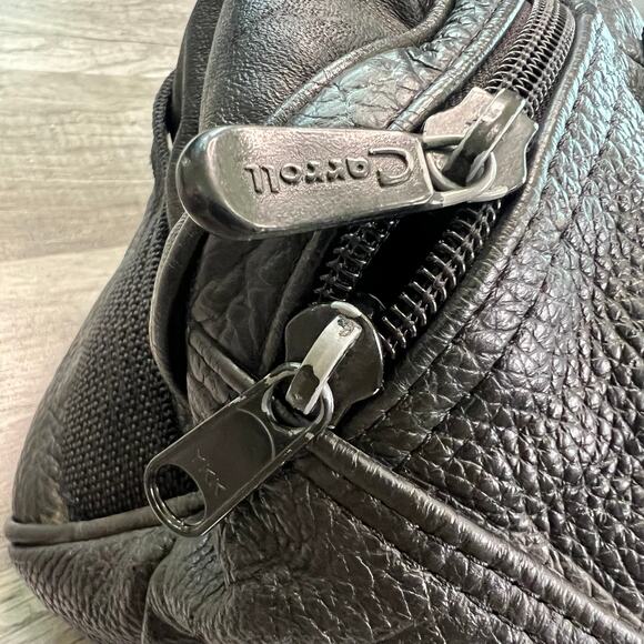 Black Leather Biker Saddle Bag with Harley Davidson Patch - Picture 4 of 10